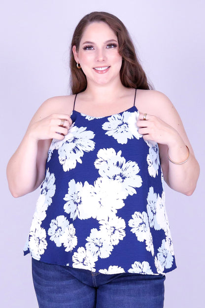 FLORAL VEIL BUNGEE STRAP TOP