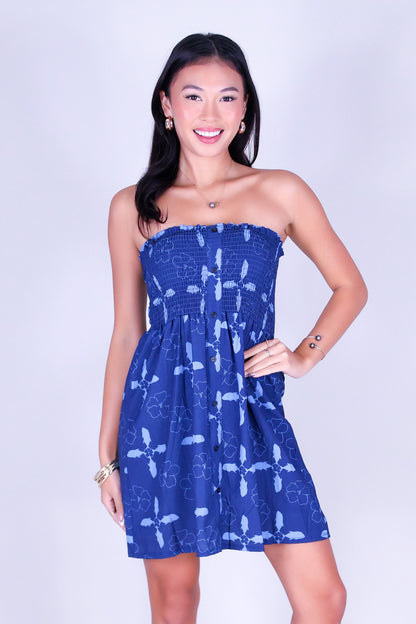 ULUA QUILT SMOCKED BABYDOLL DRESS