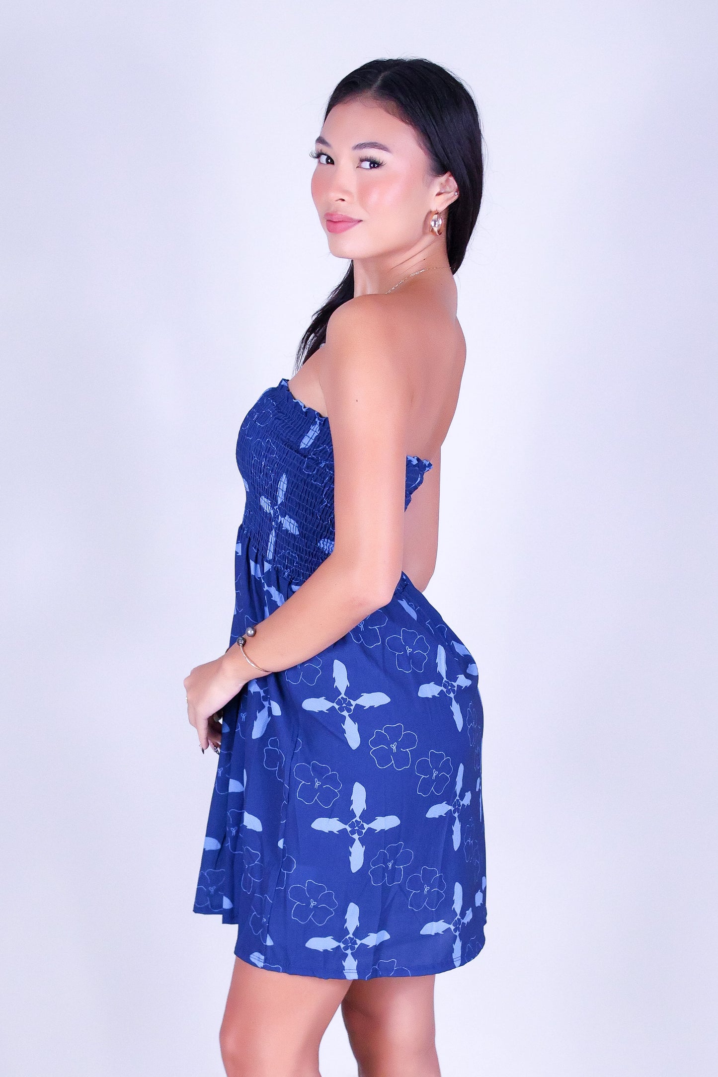 ULUA QUILT SMOCKED BABYDOLL DRESS