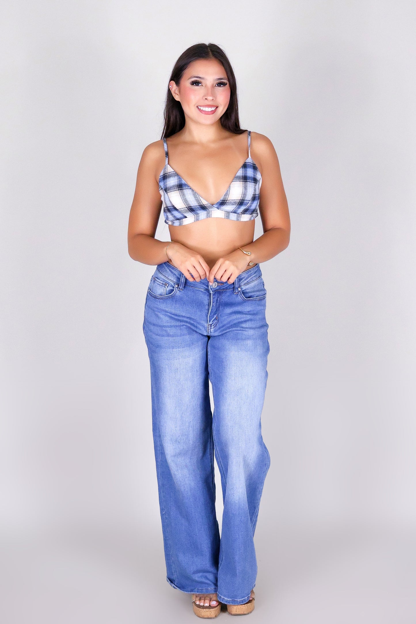 WEEKEND PLAID CROP TOP