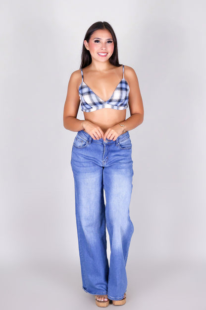 WEEKEND PLAID CROP TOP