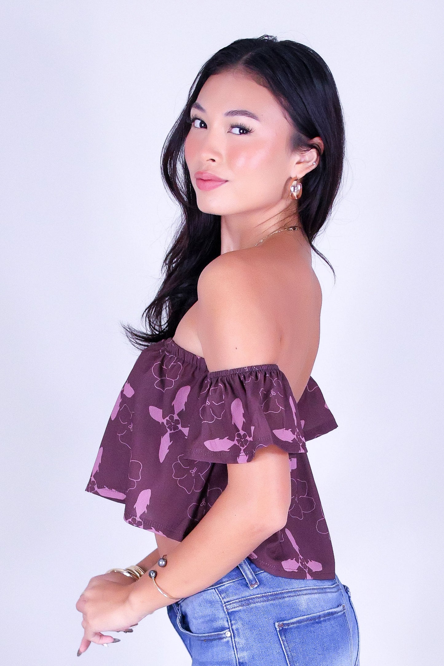 ULUA QUILT OFF SHOULDER TOP