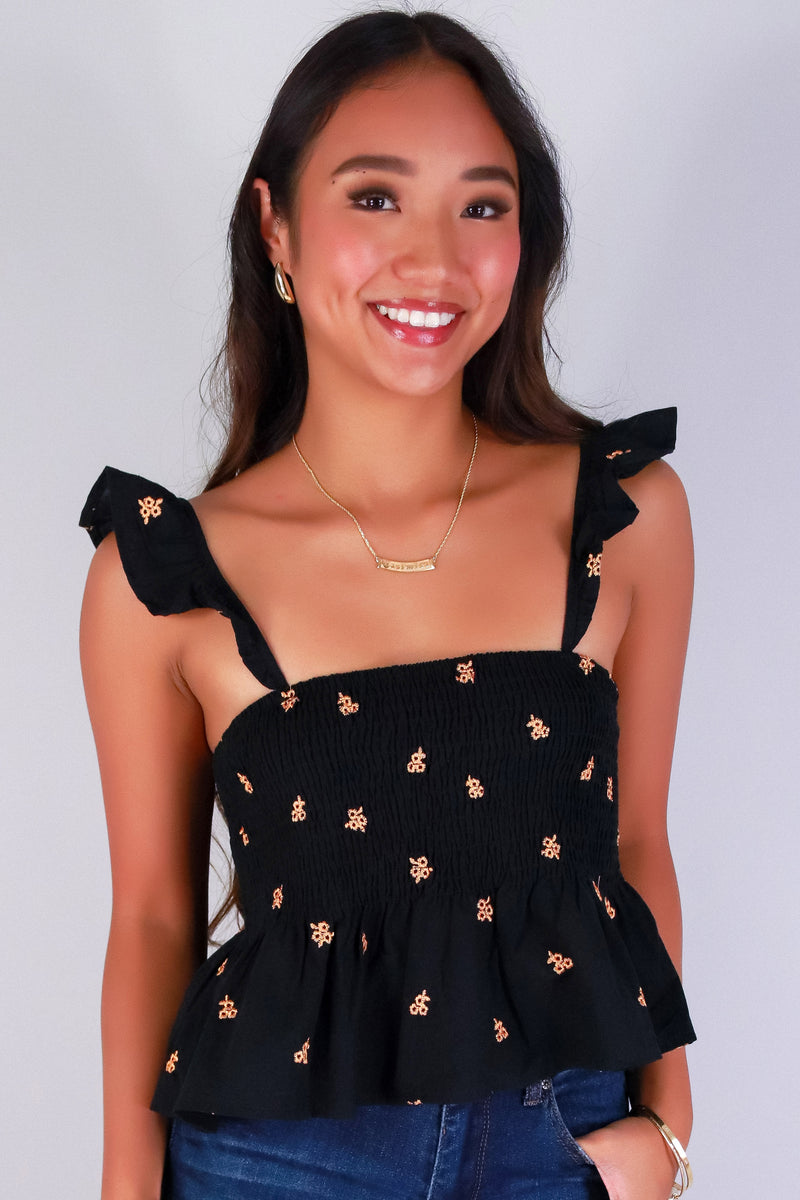 Jeans Warehouse Hawaii - TANK PRINT WOVEN CASUAL TOPS - PETAL DARLING BABYDOLL TOP | By PAPERMOON/ B_ENVIED