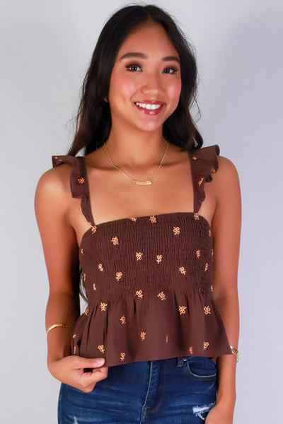 Jeans Warehouse Hawaii - TANK PRINT WOVEN CASUAL TOPS - PETAL DARLING BABYDOLL TOP | By PAPERMOON/ B_ENVIED