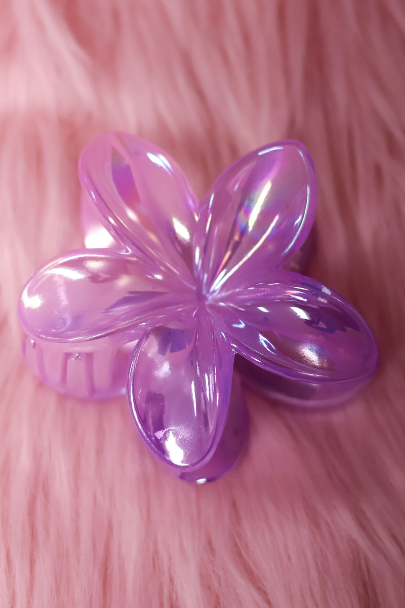 IRIDESCENT PLUMERIA CLAW CLIP