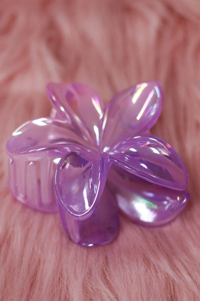 IRIDESCENT PLUMERIA CLAW CLIP