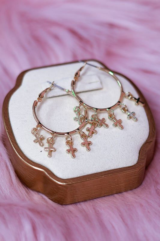 MULTI CROSS HOOP EARRINGS