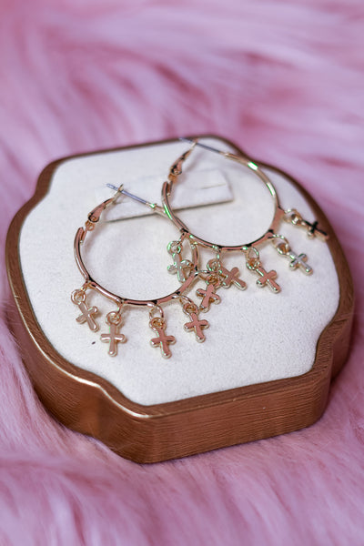 MULTI CROSS HOOP EARRINGS