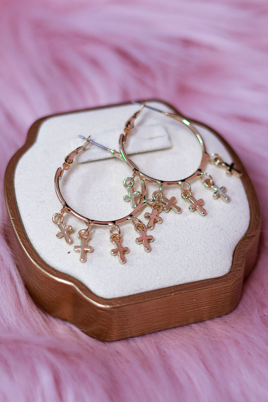 MULTI CROSS HOOP EARRINGS
