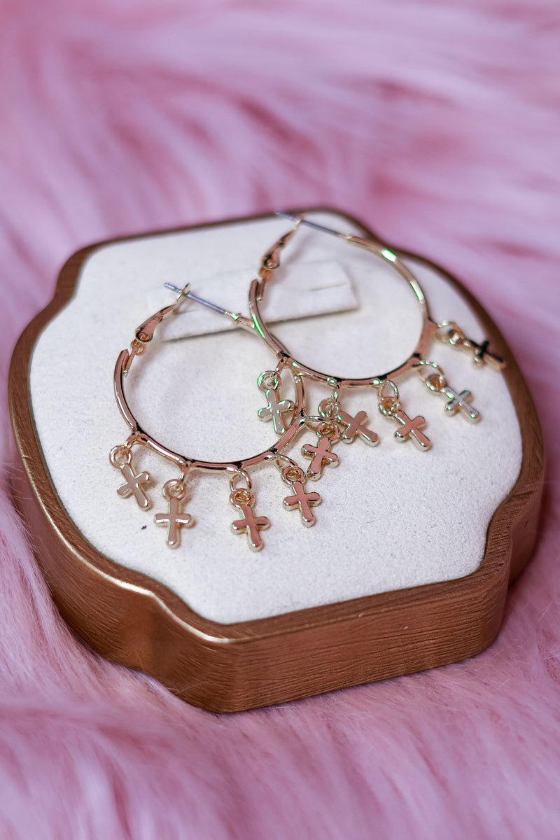 MULTI CROSS HOOP EARRINGS