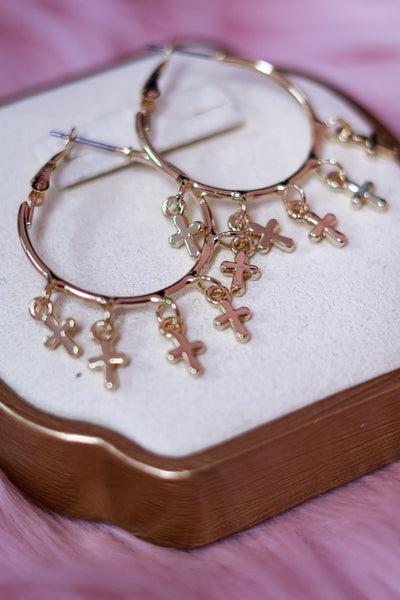 MULTI CROSS HOOP EARRINGS