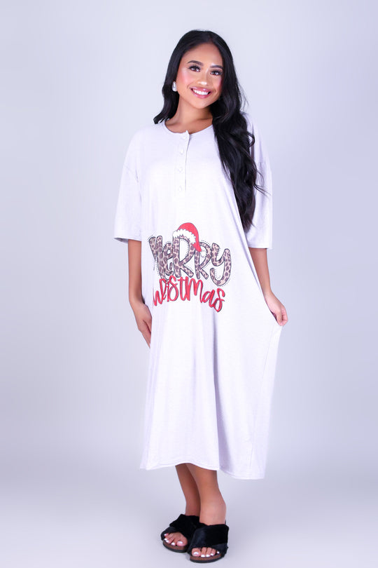 MERRY CHRISTMAS OVERSIZED NIGHTSHIRT PAJAMA