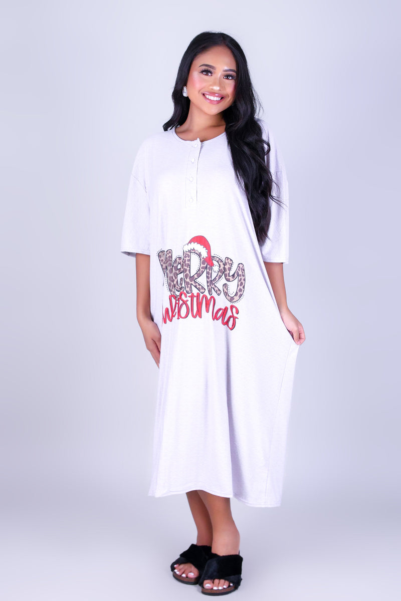 MERRY CHRISTMAS OVERSIZED NIGHTSHIRT PAJAMA
