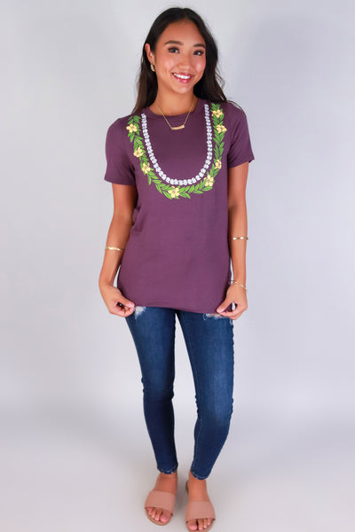 Jeans Warehouse Hawaii - S/S SCREEN - MAILE PUA LEI TEE | By LUZ
