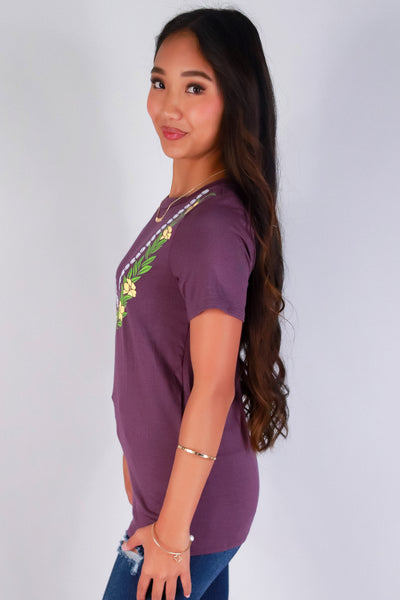 Jeans Warehouse Hawaii - S/S SCREEN - MAILE PUA LEI TEE | By LUZ