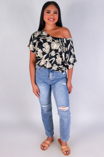 Jeans Warehouse Hawaii - SS PRINT - SLIP INTO ROMANCE DOLMAN TOP | By PAPERMOON/ B_ENVIED