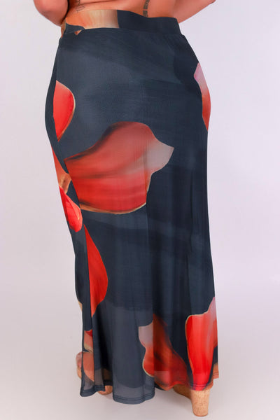 Jeans Warehouse Hawaii - PLUS Knit Long Skirt - PETAL TEASE MAXI SKIRT | By B SHARP
