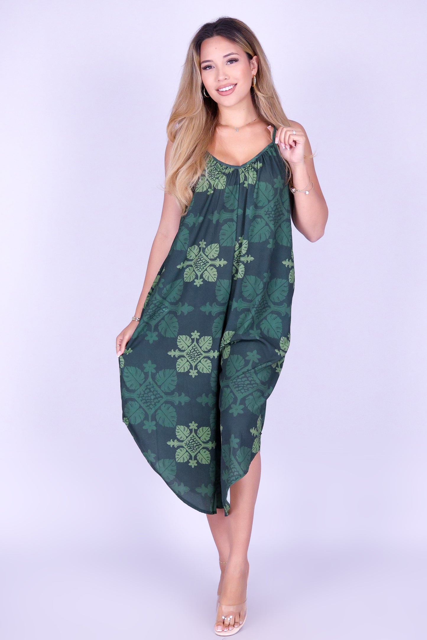 MONSTERA QUILT NO WAIST JUMPSUIT