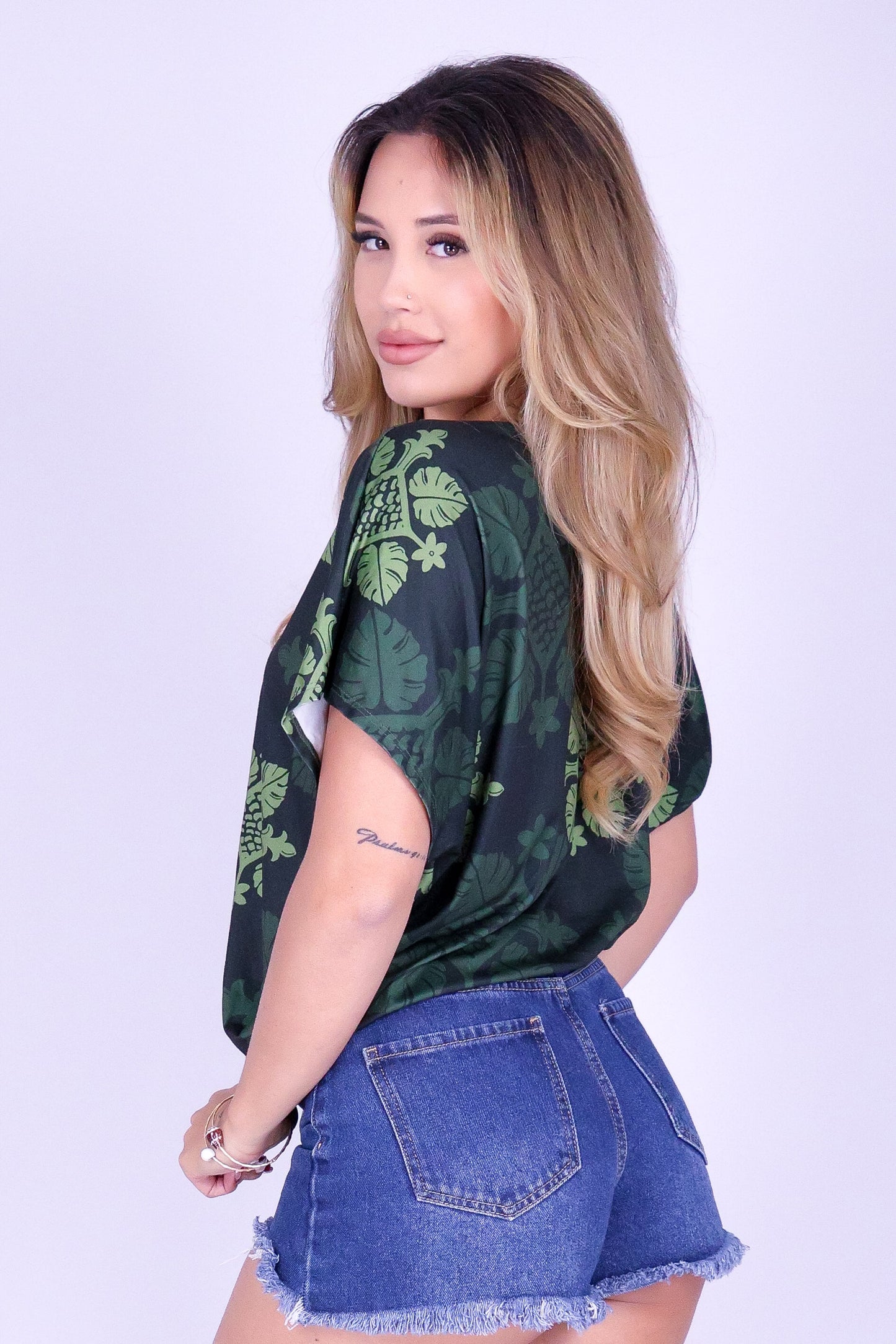 MONSTERA QUILT DOLMAN TOP