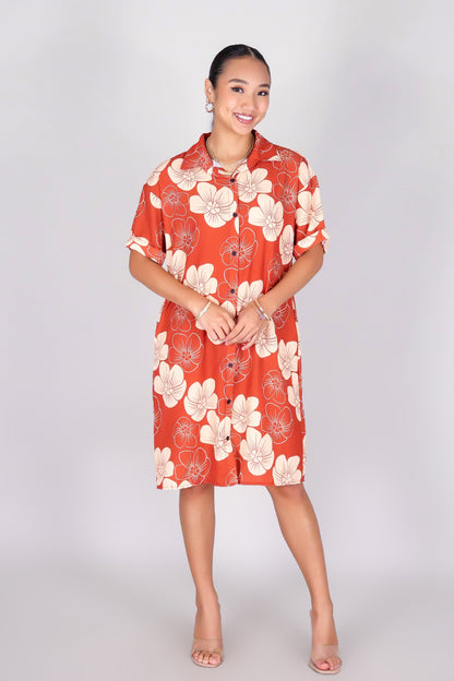 HAU FLOWER BUTTON DOWN DRESS