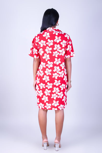 PLUMERIA BUTTON DOWN DRESS