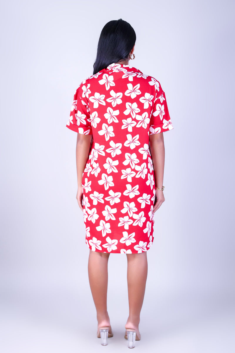 PLUMERIA BUTTON DOWN DRESS