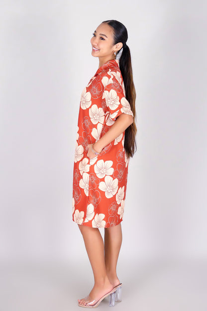 HAU FLOWER BUTTON DOWN DRESS