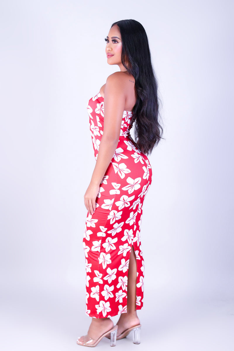 PLUMERIA MIDI TUBE DRESS