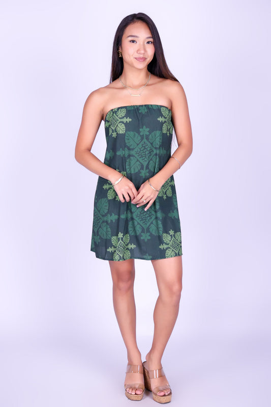 MONSTERA QUILT MINI TUBE DRESS