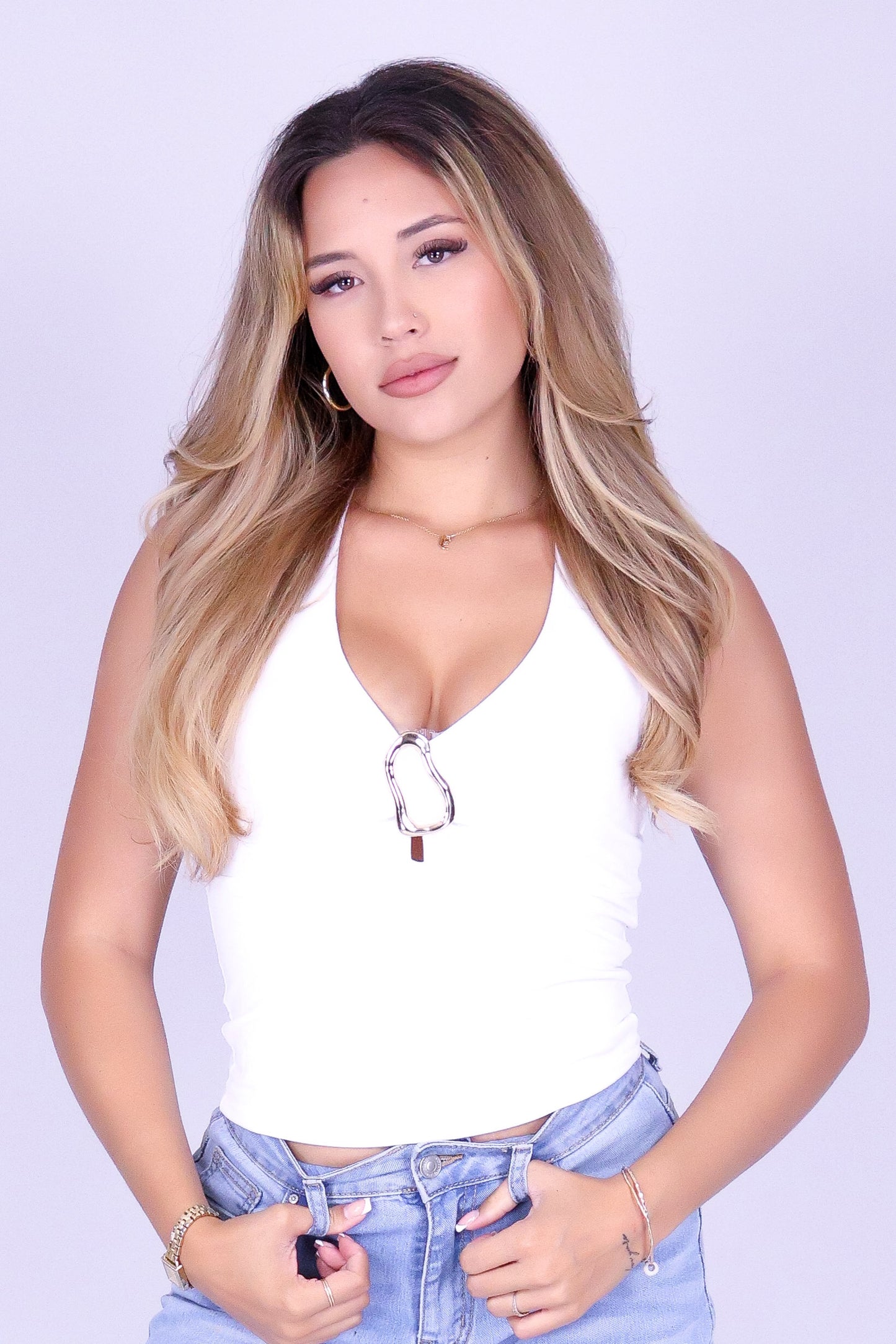 SLOW BURN HALTER TOP