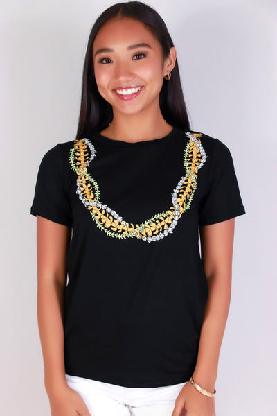 Jeans Warehouse Hawaii - S/S SCREEN - INTERTWINED LEI TEE | By LUZ