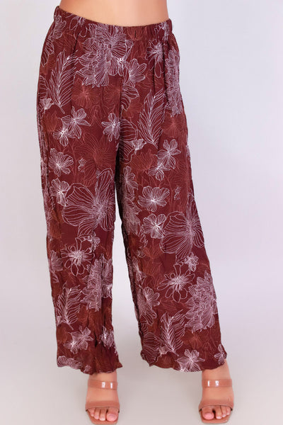 Jeans Warehouse Hawaii - PRINT WOVEN CAPRI'S - PUA CAPRI PANTS | By LUZ