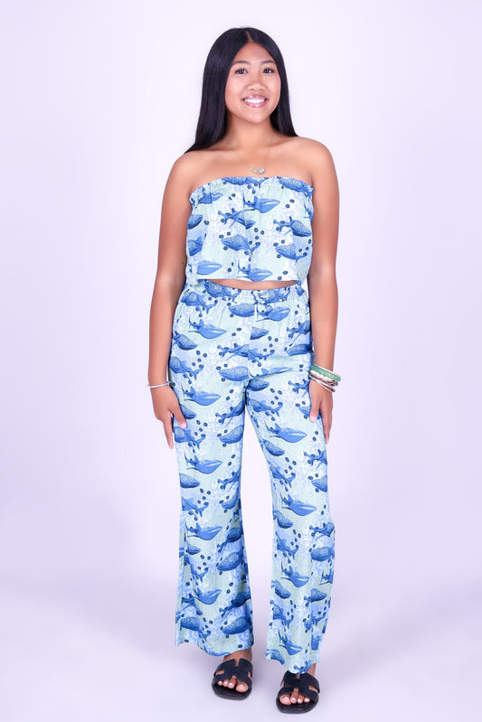 BLOOMS BY THE SEA CROP TUBE TOP | KIDS SIZE 12MO-14