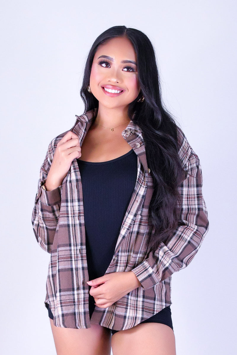 FALL IN LINE PLAID TOP