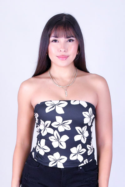PLUMERIA CROP TUBE TOP