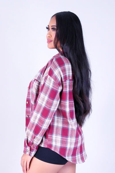 FALL IN LINE PLAID TOP