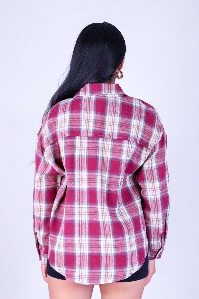 FALL IN LINE PLAID TOP