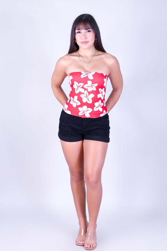 PLUMERIA CROP TUBE TOP
