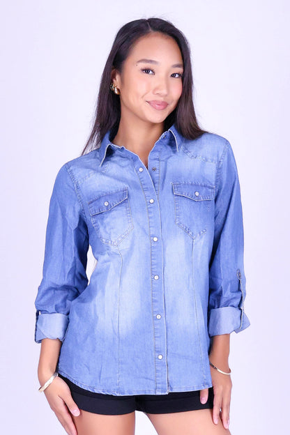 INDIGO DRIFT CHAMBRAY TOP