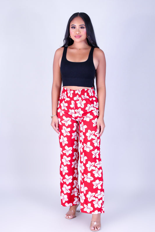 PLUMERIA SMOCKED WAIST PANTS