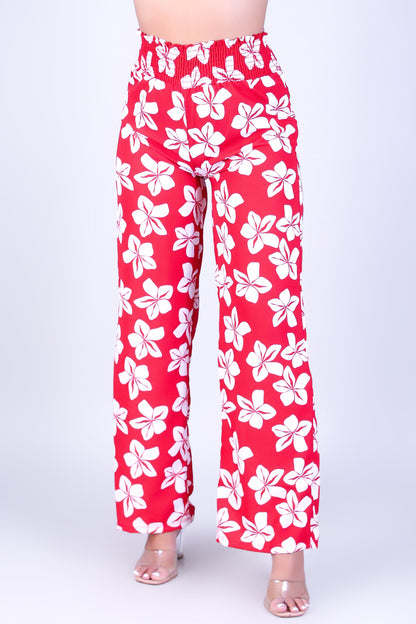 PLUMERIA SMOCKED WAIST PANTS