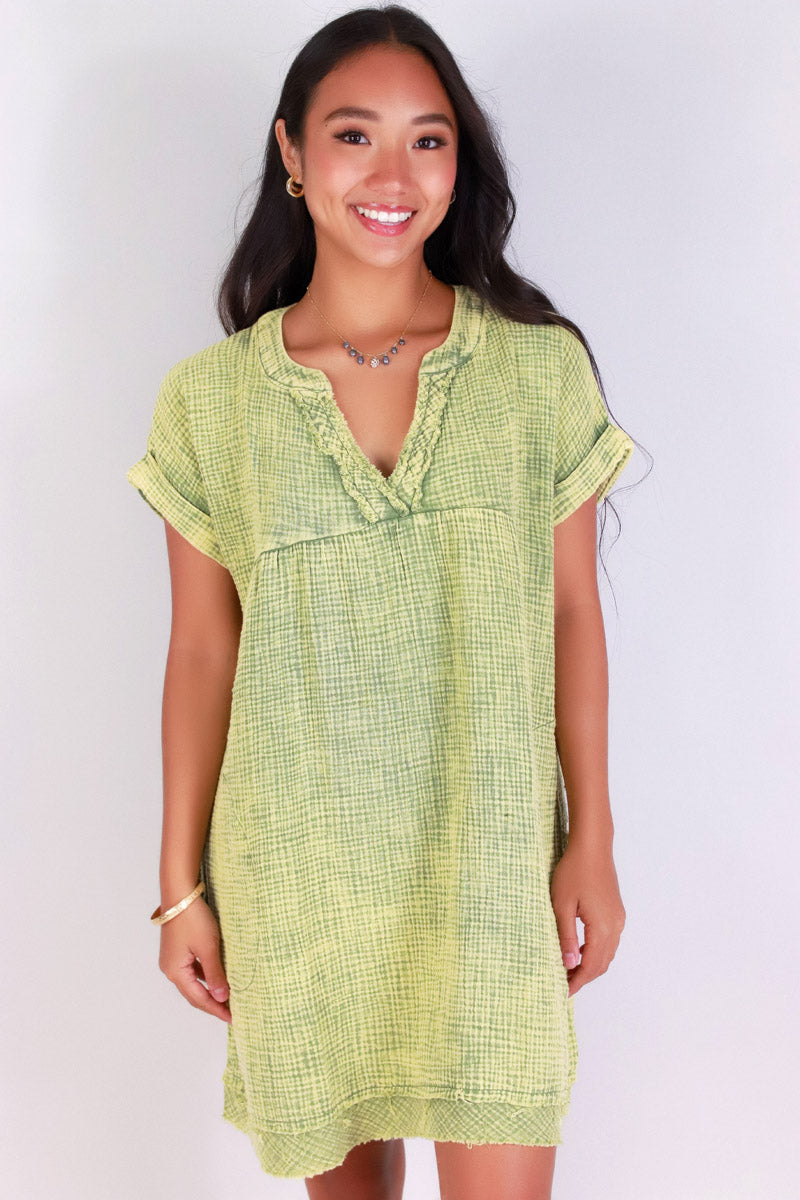 Jeans Warehouse Hawaii - SLEEVE SHORT SOLID DRESSES - THE CONFIDENT CUT DRESS | By ZENANA (KC EXCLUSIVE,INC