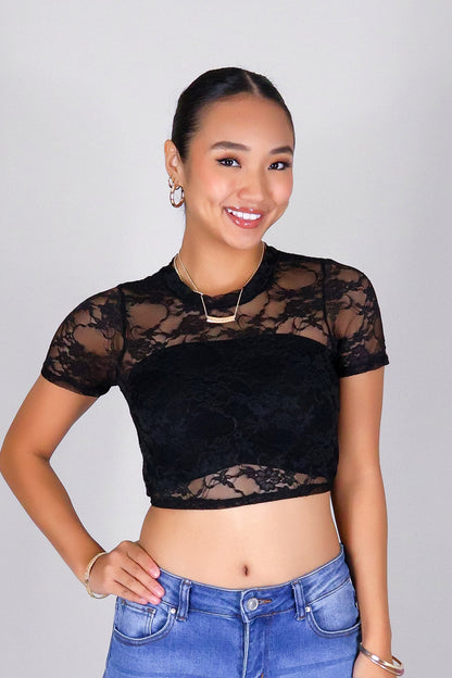 WHISPER LACE CROP TOP