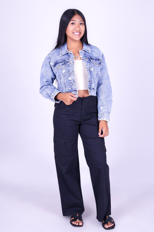 CHERRY SWEET DENIM JACKET | KIDS SIZE 8-14