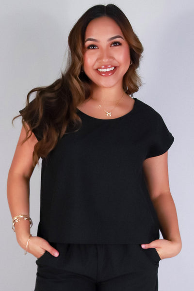 Jeans Warehouse Hawaii - S/S SOLID WOVEN TOPS - SET THE TONE TOP | By OLIVE & CO