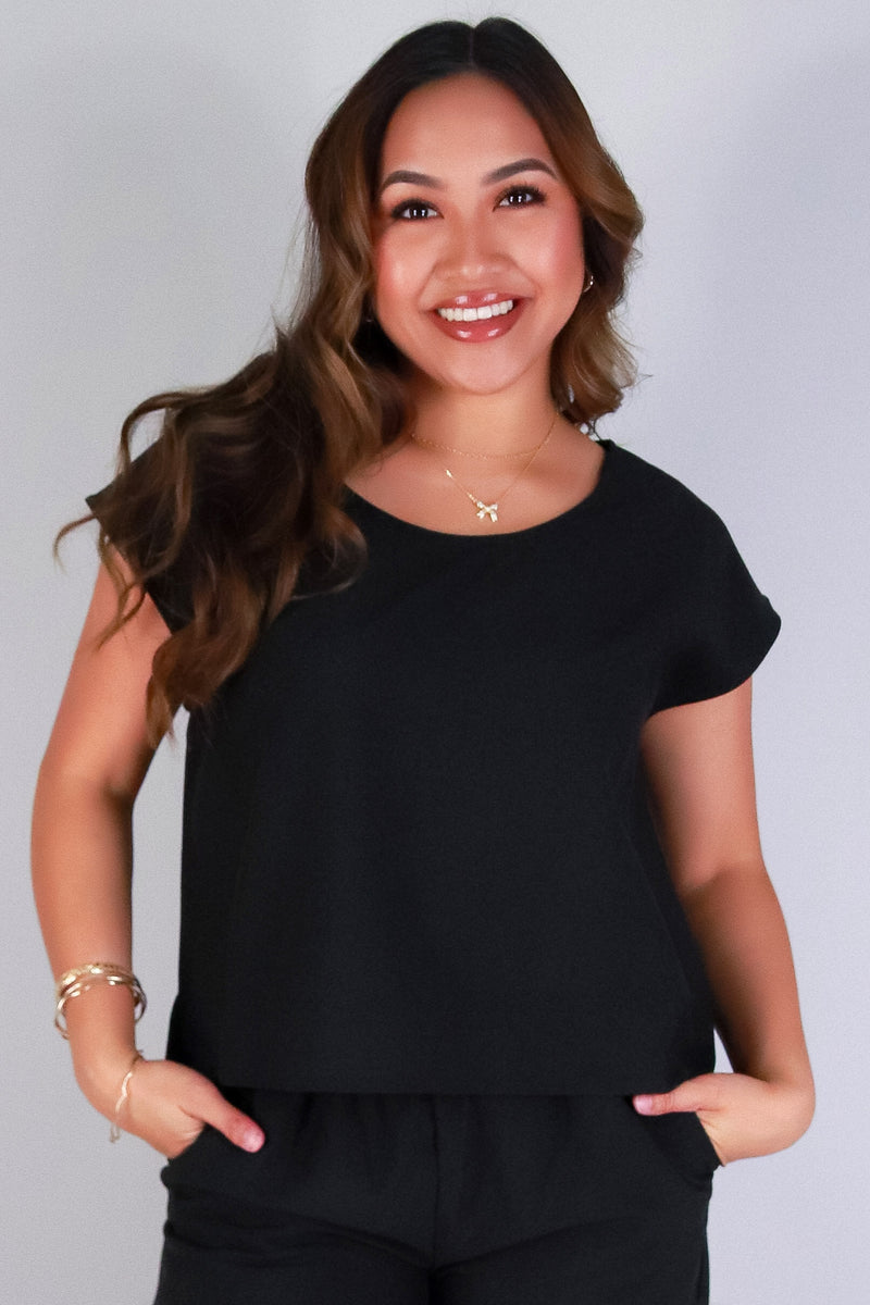 Jeans Warehouse Hawaii - S/S SOLID WOVEN TOPS - SET THE TONE TOP | By OLIVE & CO