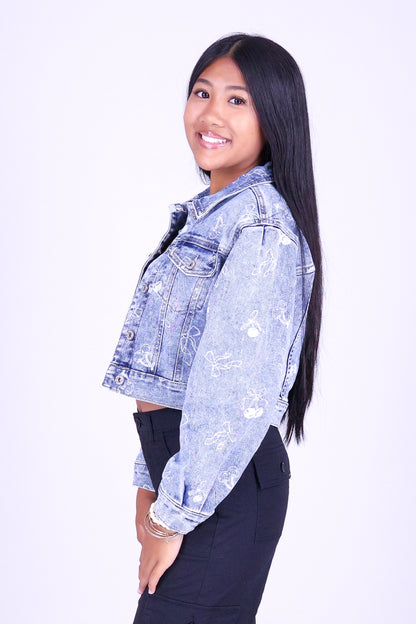 CHERRY SWEET DENIM JACKET | KIDS SIZE 8-14