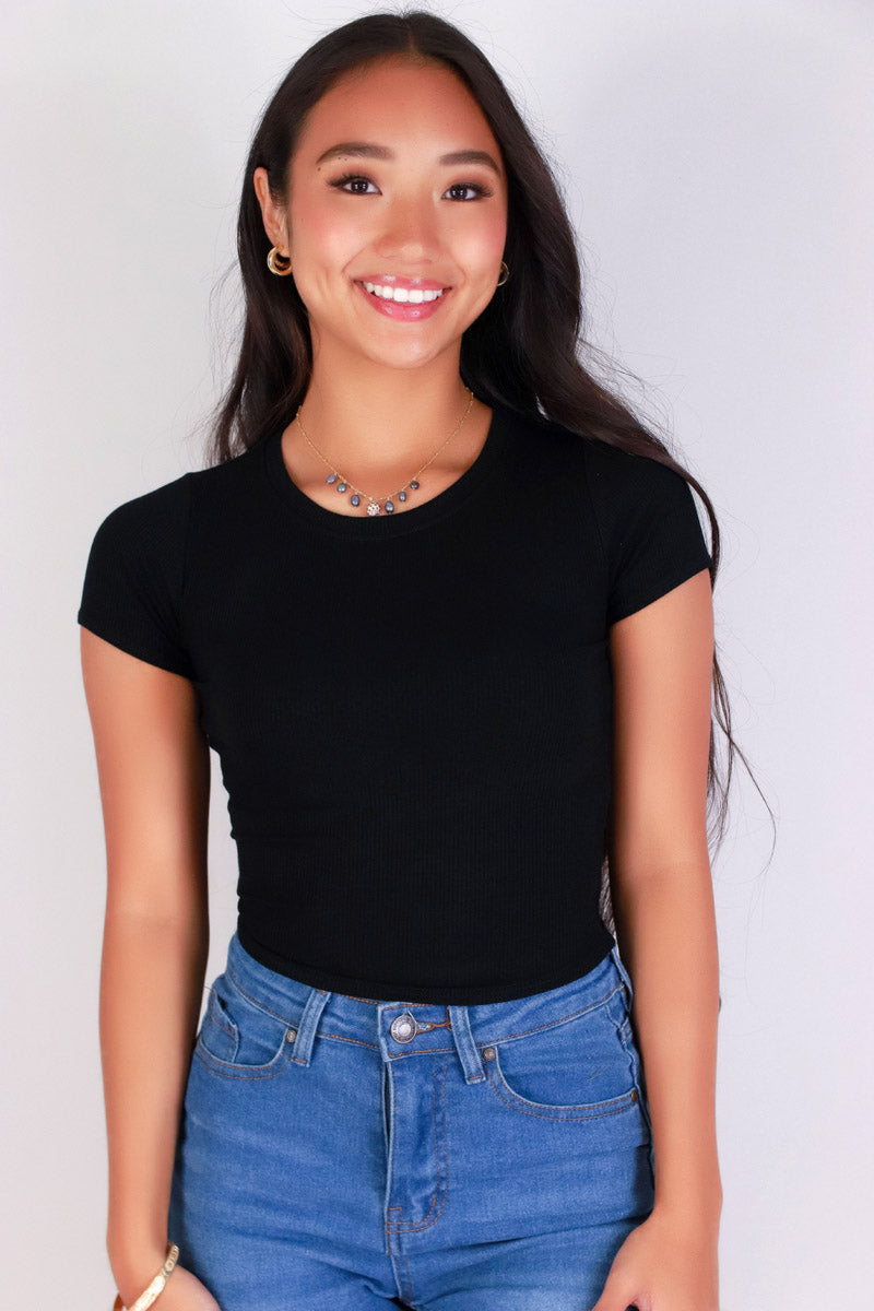 Jeans Warehouse Hawaii - S/S SOLID BASIC - MOVING IN SILENCE TOP | By POPULAR 21