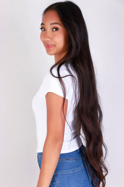 Jeans Warehouse Hawaii - S/S SOLID BASIC - THE EVERYDAY CROP TOP | By CRESCITA APPAREL/SHINE I