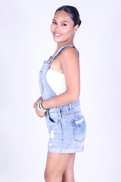 YOU'LL BE BACK DENIM SHORTALL